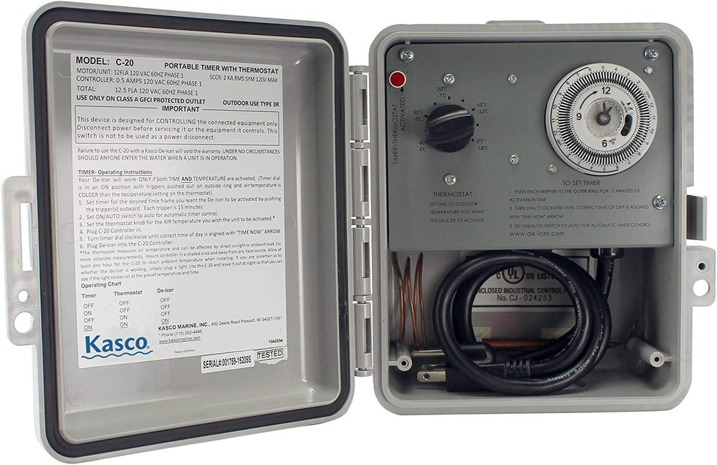 Kasco Marine: Deicer Controllers | Temperature and Temperature & Timer Switches for Deicer | 120V - Dock Deicers